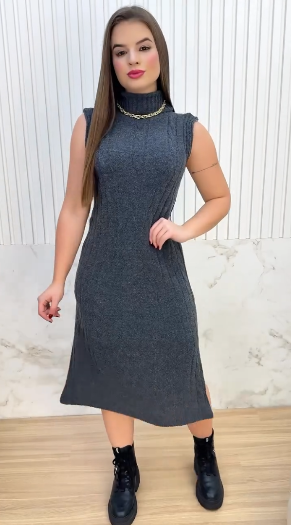 Vestido em Lã Mousse Luana